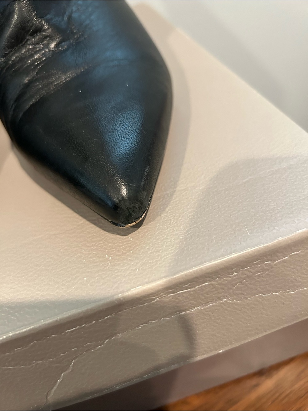 Franco Sarto Black Pointed-Toe Leather Ankle Boots - Picture 8 of 10